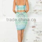 2016 Ladies Floral Print Bodycon Two Pieces With Zippers Latest Cheap Wholesale Clothing LCL475 thumbnail-4