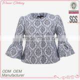 Trendy Fashion Pullover Short Style Peplum Blazer With Flared Sleeve thumbnail-1