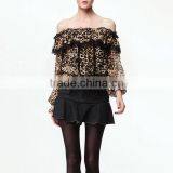 Fashionable Printed Long Sleeve Clothing New Design off Shoulder Sexy Fancy Tops for Girls thumbnail-2