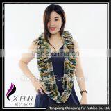 CX-S-125H Infinity Real Rex Rabbit Fur Scarf Snood White Winter Fashion Scarf thumbnail-5