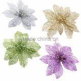 10cm Artificial Christmas Flowers, Christmas Garlands Rattan Christmas Tree Decorations thumbnail-5