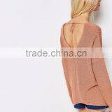 Plus Size Design Of Hand Knitting Causal Loose Sweater In Slouchy Fit With V Front V Back And Tie Detail thumbnail-2
