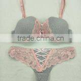 China Factory Custom Made Women Bra and Pants Stylish Sexy Print Bra Set With Lace for Women thumbnail-2