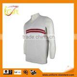 ISO9001/BSCI Manufature High Quality Light Grey Stylish Striped Knitted Vest thumbnail-1