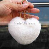 2017 New Imitation Rabbit Fur Heart-shaped Pendant Fashion Fur Hair Ball Bag Key Chain Phone Accessories Ornaments thumbnail-6