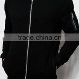 Black Jersey Jacket With Pocket on Sleeve thumbnail-2