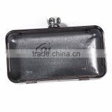 Iron Based Alloy Rectangle White Gunmetal Flower Acrylic Imitation Pearl Kiss Clasp Purse Frame thumbnail-3