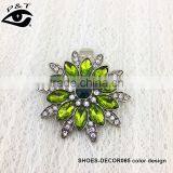 NEW ARRIVAL Olivine Rhinestone Flower Designs Shoe Clips Ornaments for Heels Decorations thumbnail-1