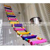 Newest Colorful Climbing Ladder Pet Bird Ladder Macaw Cockatiel Parrot Hamster Wood Ladder Climb Bell Swing Bite Toy thumbnail-6