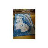 Blue Breathable 100% Polyester Baby Blanket Fleece Woven , Dog Cartoon Kids Fleece Blankets