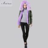 High Qaulity Raccoon Fur Collar and Faux Fur Lining Coat