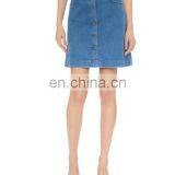 New Desigh Women Jean Skirt,Knee Length Women Denim Skirts,Blue Jean Skirt With Button Girl Denim Skirts thumbnail-2