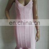 Women Dresses Summer Pink Spaghetti Strap Mermaid Midi Sexy Bandage Dresses thumbnail-3