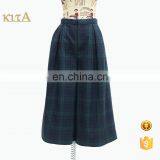 Lady Fashion Popular Check Pants Wide Leg Trousers thumbnail-1