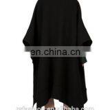 Ladies Oversized Wool-blend Cape Buckled Collar Open Front Heating Mantle Dust Coat thumbnail-3