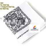 Customized printing 22"x22" soft 100% polyester square bandana