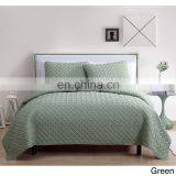 3pc Ultrasonic Embossed Solid Microfiber Queen King Size White Customized Wholesale Quilt Sets thumbnail-3