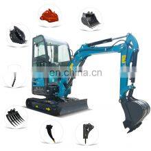 New Excavator Price 0.8 Ton 1 Ton 2 Ton 3 Ton Mini Excavator Digging Hydraulic Small Micro Digger Machine Prices for Sale