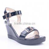 Mature Sexy Women Wholesale Shiny Upper Material High Heel Platform Wedge Sandals thumbnail-2