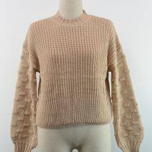 SW10 Women's Oversized Crewneck Sweater Batwing Puff Long Sleeve Cable Slouchy Pullover Jumper Tops thumbnail-5