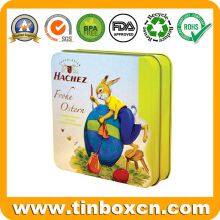 Christmas Oval Chocolate Tin Can Tin Box With Embossing and Metallic Printing Effect thumbnail-3