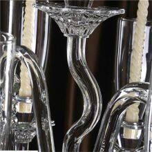 China Wholesale 9 Arms Tall Lampshade Crystal Glass Floor Candelabra thumbnail-3
