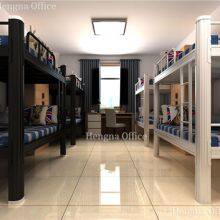 Sturdy Custom Bunk Beds HG-BB364 No-shaking Buckle Design|High Capacity Black Bunk Beds for University Student Apartment-China Factory Wholesale thumbnail-1