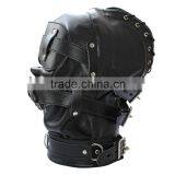 Heavy Duty Padded Locking Leather Hood thumbnail-2