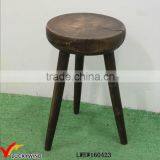 Wholesale Distressed Round Wood 3 Legged Stool