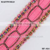High Workmanship Pink Chinese Braided Trim for Decoration (HF-024)