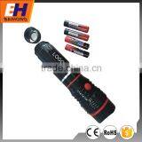 Hot Sell High Power Extendable COB Plastic Flashlight, Magnet on the Bottom, 4xAAA, COB: 280lm, 3W LED: 120lm