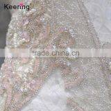 One Set Pink Beads Handmade Decorative Dress Patch for Women WDP-021 thumbnail-4