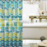 Letter Printed Fresh Style Polyester Mildew Resistant Shower Curtain thumbnail-1