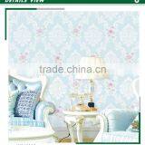 Discount Foaming Non Woven Wallpaper, Light Blue Country Floral Wall Covering for Project , Self Adhesive Wall Decal Online thumbnail-1