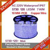 220V AC LED Strip Light 100M Blue SMD 5630 120LED/M Waterproof IP67 LED Stripe 100M/Roll High Quality High Brightness thumbnail-1