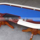 84 Inch Deluxe Texas Poker Table With Wooden Leg thumbnail-1