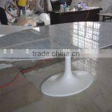 Modern Fiberglass Base and White Marble Top Oval Tulip Table thumbnail-2