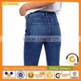 Wholesale Denim Five Pockets Boyfriend Jeans With Let Down Hem In Mid Wash Blue For Women thumbnail-5