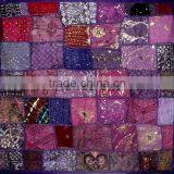 BEADED VINTAGE SARI SEQUIN PATCHWORK TAPESTRIES
