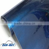 High reflective glossy diamond glitter blue chameleon film with air bubbles