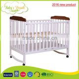 WBC-21B 2016 new product softtextile wooden baby swing cot with large storage layer