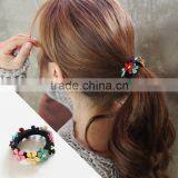 New Arrival Hot Sale Fashion Colorful Five Flowers Elastic Hair Bands Rubber Bands Headwear Hair Accessories for Girls Women thumbnail-1