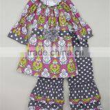 Wholesale Childrens Cotton Orange Chevron Thanksgiving Baby Girls Boutique Clothing thumbnail-3