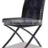 Z681 the Best Selling pu Crocodile Leather Nordic Metal Dining Chair thumbnail-2