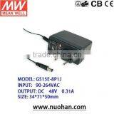Meanwell 48v 0.31a Adaptor/12~15W AC-DC Single Output Wall-mounted Type
