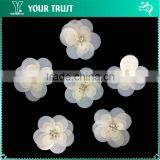 Handmade White Pearl Flower White Sequin Applique Patch thumbnail-6