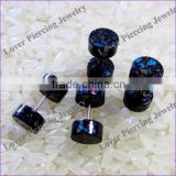 High Polish AB Anodized Stainless Steel Ear Fake Piercing Jewelry [AB-745]