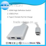 USB-C hub digital av multiport adapter type c to usb vga adapter For Apple Macbook 12" & LENOVO ZUK Z1 OTG Nexus 6
