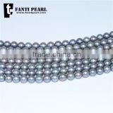 gray pearl necklace freshwater pearl necklace round pearl necklace AAA7-17mm round pearl