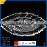 Modern Restaurant Plates Leaf Shape Glass Plate